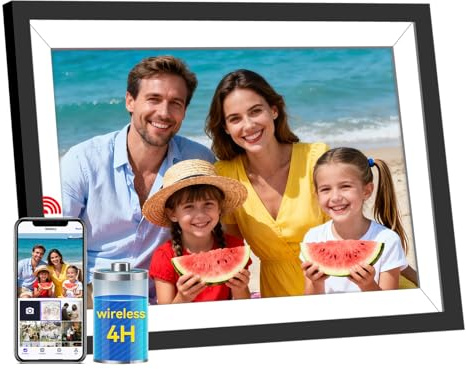 RENYUSKY Uhale - Cornice digitale WiFi da 10,1 pollici con batteria da 3000 mAh, 32 GB di memoria HD IPS touch screen, cornice per foto digitale, rotazione automatica, condividi momenti