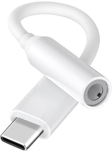 Yisica Adaptateur de Prise de Casque à 3,5mm, Adaptateur Jack USB Type C pour iPhone 16 15 Pro Max Plus, Type C vers Audio pour Galaxy S24 S23 Ultra Note 20 A54, pour Huawei P50 P40/Mate 30 (Blanc)