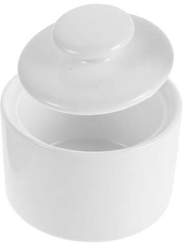 Toyvian Contenitore per Zucchero Bianco da 170 Ml con Coperchio Pratico, Resistente alle Deformazioni, Design Vintage Semplice per Decorazione Cucina e Bar Caffè