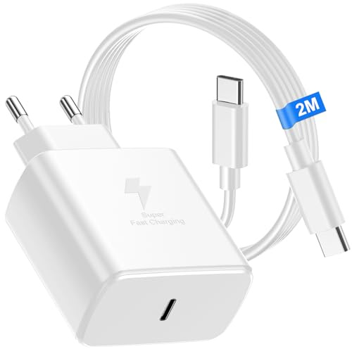 45 W USB-C-laddare, snabbladdare för Samsung Galaxy S26 S25 S24 S23 Ultra, S20 FE, A56 A55 A54 A53 A52 A51/surfplatta, USB-C-snabbladdningskabel [2 M], laddningskabel, USB-C-snabbladdningskabel