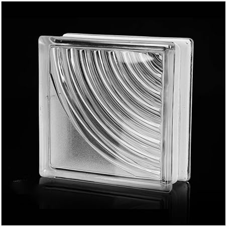 Piastrelle rettangolari in cristallo, Mattone di vetro Quadrato Cavo Isolamento termico Parete divisoria for ufficio 1-10 pz(Style 8,1 pcs)