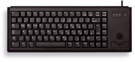 CHERRY G84-4400, Compact Keyboard with Trackball, UK-Layout (QWERTY), Wired (USB-Connection), 2 Mouse Keys, Mechanical CHERRY ML Switches, Black
