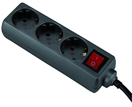 UNITEC TSD 3fach mit Schalter 1,4m Titan, schwarz