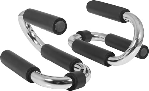 GORILLA SPORTS® Maniglie per Flessioni - Set di 2, Altezza 9 cm, in Tubi di Acciaio, Impugnatura Imbottita - Parallele Basse, Push Up Stand Bar, Dip, Calisthenics, Fitness