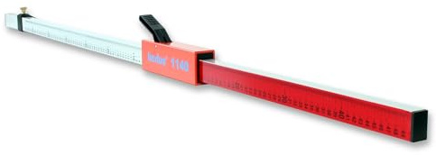 hedue® Flexilatte - Messlatte Nivellierlatte für den Einsatz mit Rotationslasern, aus eloxiertem Aluminium, Länge 1,31 m - 2,42 m