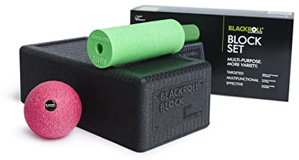 BLACKROLL® BLOCK - das Original. Yoga-Block mit abgestimmtem Faszien-Ball und kleiner Faszien-Rolle