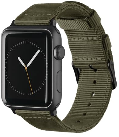 Archer Watch Straps - Premium Nylon Straps for Apple Watch (Olive, Black, 40/41/42mm)
