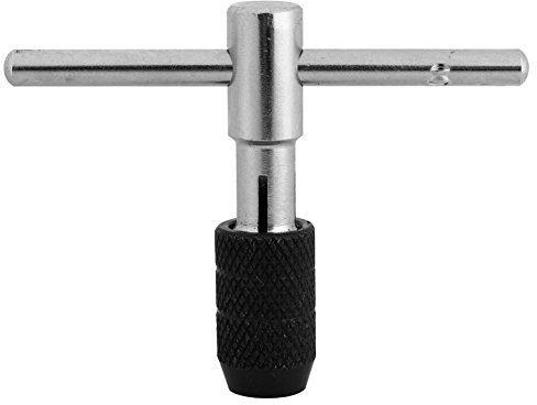 Walfront T-Handle Tap Wrench, T-Handle Ratchet Tap Holder Wrench Adjustable T-Handle Tap Wrench, M3-M6 1/8''-1/4'' Machine Screw Thread Metric Plug Tap Wrench