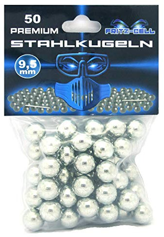 fritz-cell 50 Stück 9,5 mm Stahlkugeln Zinkbeschichtet Munition für Schleuder Airsoft Katapult…