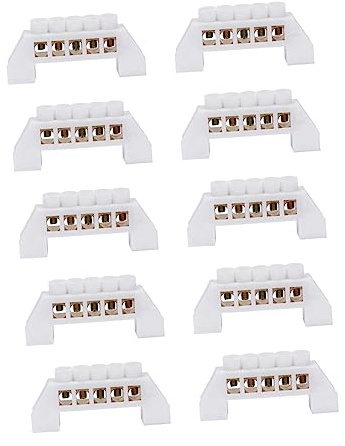 VILLCASE 10pezzi Morsettiera Per Distribuzione Elettrica Kit Di Morsettiere Resistenti e Sicuri Per Quadri Elettrici Facile Da Installare Viti Zincate