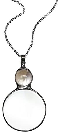 Lupe Halskette Geschenk, 10-fache Vergrößerungsglas Anhänger Halskette Frauen Handgemachte Halskette Lupe Anhänger Schmuck zum Lesen, Basteln Handarbeit