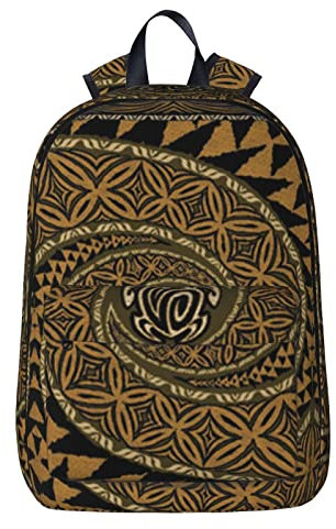 NYHGOXM Hawaiianischer Tapa Honu Turtle Print Rucksack, wasserabweisend, Laptop-Rucksäcke für Schule und Uni, Schwarz , One size