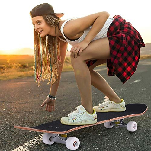 Komplett skateboard för nybörjare, barn, vuxna, skateboard, 79 x 20 x 8,5 cm, 7 lager, dubbel kick däck konkav, skridskobräda, pojkar, nybörjare och proffs