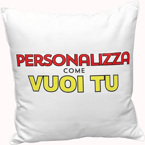 SeeSee Cuscino Personalizzato con Foto e Testo – Stampa Frontale e Retro 20x20 cm – Idea Regalo Compleanno, Anniversario, Matrimonio – Artigianale Made in Italy