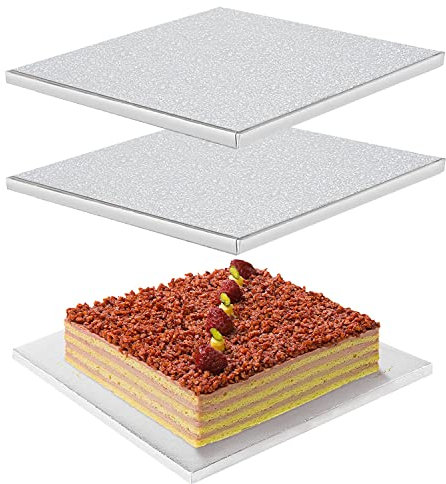 LWAIX Supports à Gâteaux carré 30cm Cake Board Planches à Gâteau Pour le Transport et la Décoration Cake 2pcs (12 inch)