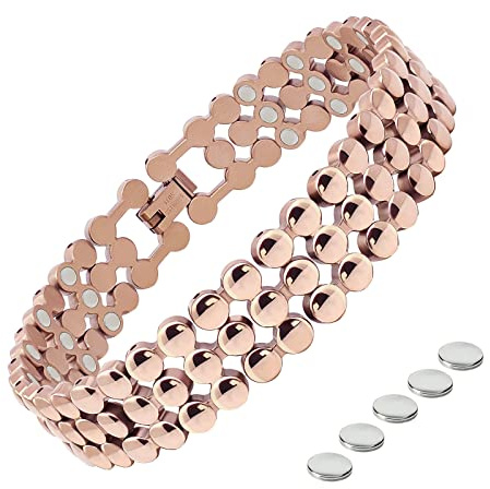 JEROOT 3X Bracelet Magnétique Pour Femme Acier Inoxydable Ultra-Résistant 54 Aimants Puissants (3500 GAUSS Par Aimant) Bijou Aimanté Acier Inoxydab