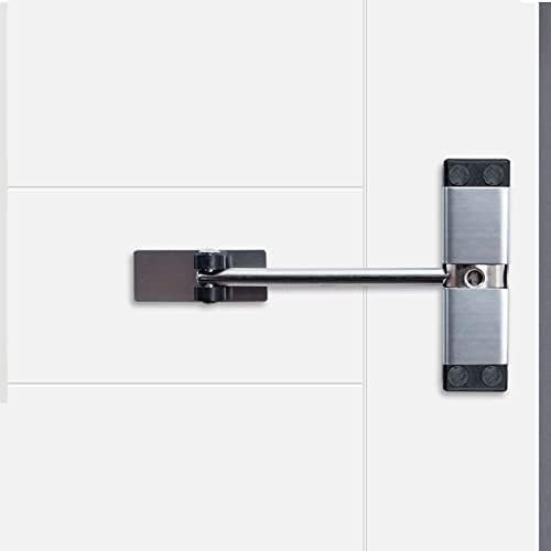 HoneSecur Door Closer, Fire Rated Spring Door Closers, Surface Mounted Door Gate Closer, Auto Closing Adjustable Safety (Silver)