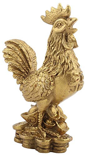 Gallo D'ottone, Statua di Arredamento di Pollo Feng Shui Collezione di Statuette Fatte a Mano Decorazioni Per La Casa Portafortuna Animale da Fattoria Metallo Ricchezza Ornamento Scultura Piccola Deco