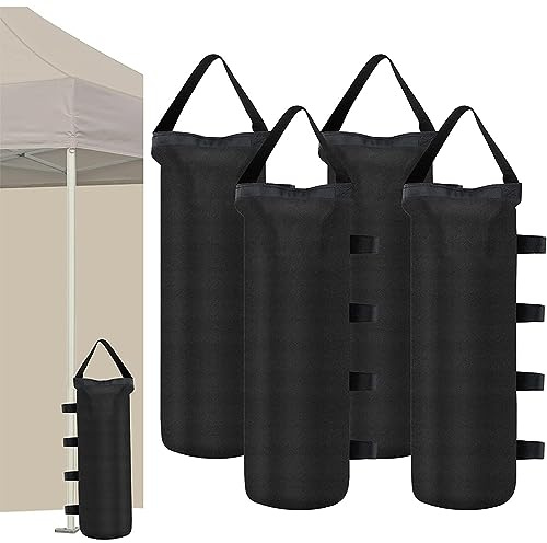 Sacs de lestage pour Tente Pop-up - Sacs de Sable pour Pieds d'auvent instantanés et extérieurs (Ronds, 18 x 47 cm, Noir)