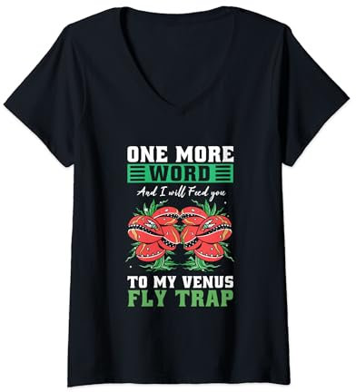 Womens Venus Fly Trap Plant Soil Plant Seeds Venus Fly Traps V-Neck T-Shirt