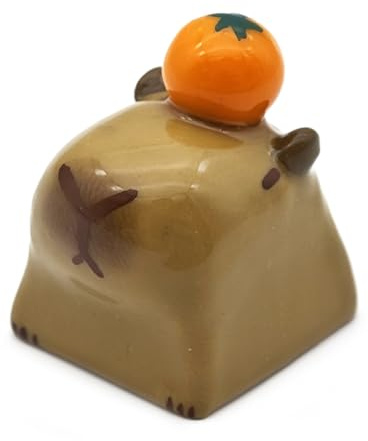 Elacgap Cartoon Capybara Keycap,Custom 3D Handmade Clay Artisan ESC Keycap,Cute Keycaps Personalized Replacement Key Caps for Cherry MX Mechanical Gaming Keyboard (Orange Capybara)