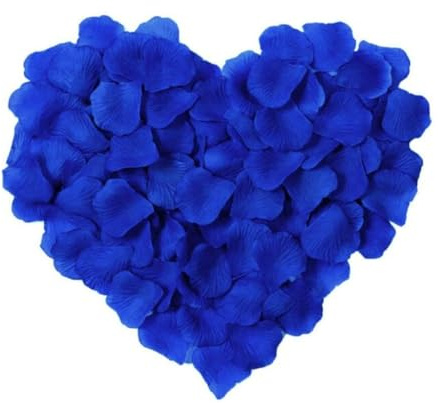 SamHeng 1000pcs pétalos de Rosa de Seda Artificiales de Tela para Bodas Fiestas día de San Valentín cumpleaños decoración romántica de Mesa sin Sabor emulación de pétalos de Rosa(Azul Oscuro)