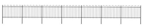 Gartenzaun mit Bügel-Design, ShGaxin Sichtschutz Zaun, ZaunsichtschutzB, Steckzaun, Garten Zaun,Teichzaun, Zaunelemente, Garden Fence, Stahl 11,9 x 1,2 m Schwarz