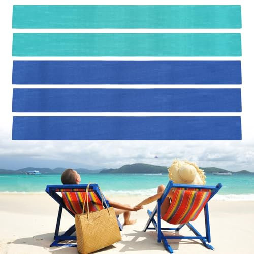 JRJRN Lot de 5 bandes de serviette de plage en caoutchouc léger pour chaise de plage, bandes élastiques pour chaises longues, élastiques pour transat de piscine et chaises de plage de croisière