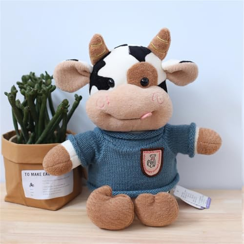 champracer Highland Cow Plüschtier, Kuscheltier Kuh PlüSchkissen Klein KüHe Kuscheln PlüSchkuh Spielzeug Geschenke Super Weich PlüSch Schwarz-WeißEs PlüSchkuh Spielzeug (#4)