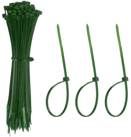 YELARXI Zip Ties Plastic Cable Ties, Self-Locking Wire Zip Tie 6 Inch Fit for Home Garden Office Workshop Travel - (100 Pack, Dark Green)