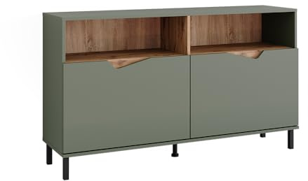 Vicco Kommode Marelle, Grün/Artisan, 140 x 81.3 cm | mit 2 Türen, geeignet zur Aufbewahrung verschiedenster Alltagsgegenstände