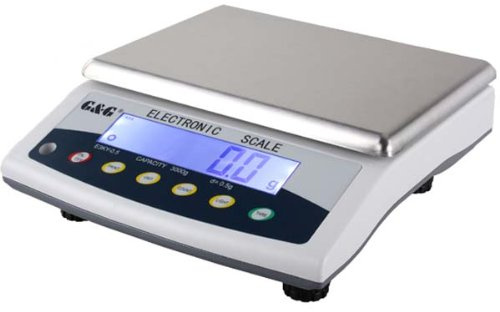 G&G E-KY Baureihe. Modelle bis 3kg, 6kg, 15kg, 30kg. Ab 0,1g Ablesbarkeit. 30x22 cm Wägefläche, interner Akku + Netzteil. Tischwaage, Präzisionswaage, Digitalwaage, Briefwaage