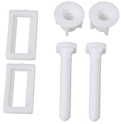 BQLZR en forme de rectangle Blanc Abattant de toilettes à charnière Boulons Vis Écrous Outil de réparation Lot de 2