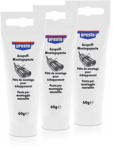 3x 60g Presto Auspuff-Montagepaste Auspuffmontagepaste Dichtmasse Dichtstoff Abgasanlage