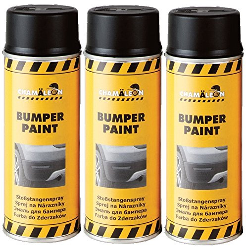 Chamäleon BUMPER PAINT SCHWARZ 3 x 400ml STOßSTANGENSPRAY FARBE LACK für KUNSTSTOFF