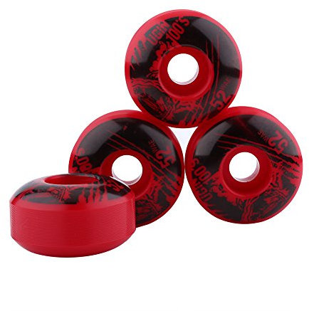 Alomejor 4 Stücke/Set Skateboard Outdoor Classic 52mm x 30mm PU Cruiser Longboard Skateboard Ersatzradsatz(Rot)