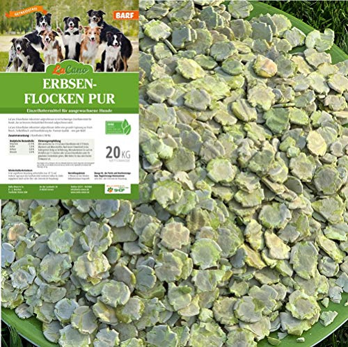 LuCano Fiocchi di pisello puro | fiocchi di verdure aperti e altamente digeribili anche per cani (20 kg)