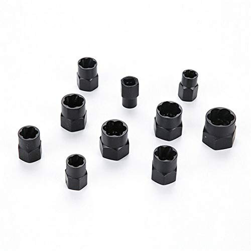 TuToy 10Pcs High Bolt Nut Remover Screw Extractor Kit Damaged Bolt Remover Stud Extractor