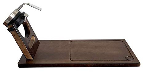 RONGJJ Support à Jambon d'origine en Bois Prosciutto Italien Espagnol en Caoutchouc Tête Rotative Support à Jambon Support à Tranches De Jambon en Acier Inoxydable