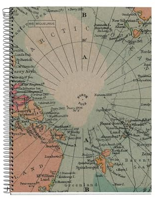 Miquel Rius M 100% PCW Recycled 4 Subject Notebook, Lined 11 x 8.5, 120 Sheets Heavyweight Paper, Subjects Separated by color, 3 Hole Punched, Micro-Perforated, EcoMap Design, Multicolor