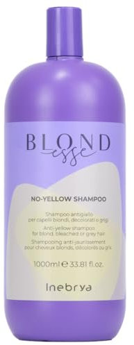 INEBRYA SHAMPOO ANTIGIALLO |Ideale per tutti i capelli biondi, decolorati o grigi | No Yellow BLONDESSE INEBRYA |1000ml