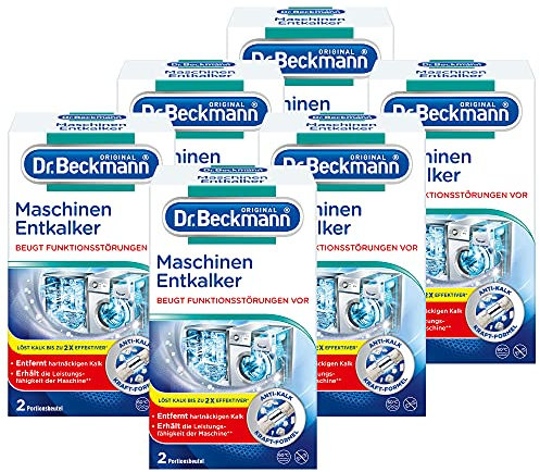 Dr. Beckmann Maschinen-Entkalker | Gegen hartnäckigen Kalk in Wasch- & Spülmaschinen | hilft Funktionsstörungen vorzubeugen | 12x 50 g