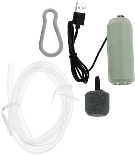 Aquarium Luftpumpe, Silent Mini Sauerstoffpumpe, Sauerstoffpumpe leistungsstarker mit Luftstein und Silikonschlauch