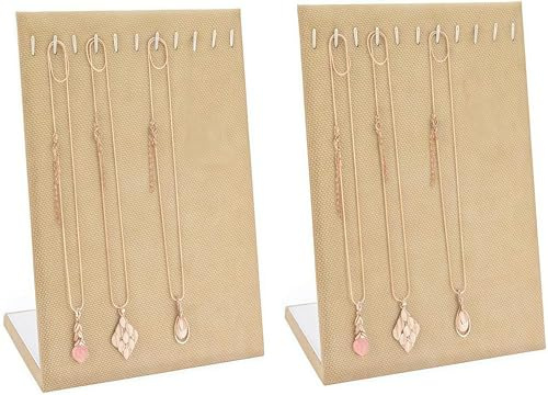 Loopunk 2 Packungen Präsentationsständer für Halsketten, Display für Halsketten, Display für Halsketten, Display für Schmuck in L-Form, eleganter Tischaufsteller für (Ephedra)