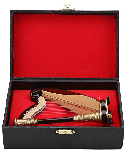 Harfen-Ornament mit Geschenkbox Instrument Holz-Miniatur-Harfe-Replik 4'Holz-Miniatur-Harfe-Replik Musikmodell