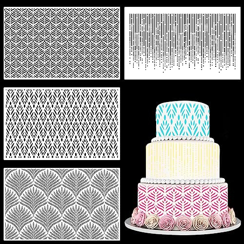 15.7x9.8 Inch Floral Cake Decorating Stencils Reusable Cake Stencil Pray Floral Cookie Molds Fondant Dessert Decorating Molds for Cake Decoration
