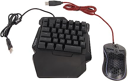 Tastatur Maus Konverter Kit, Kabelgebundene Halbhand Gaming Tastatur und Maus Kombination mit Turbo Funktion, Mechanische One Tastatur mit Handgelenkauflage für PS für für