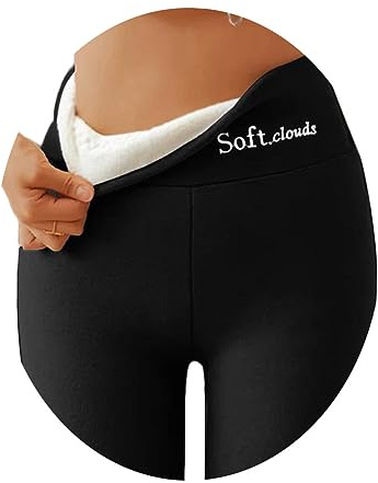 ORANDESIGNE Leggings Invernali Donna Pantaloni Caldi a Vita Alta Leggings Termici Pantaloni Caldi in Pile Elastici Leggings Pantaloni Sportivi Casua