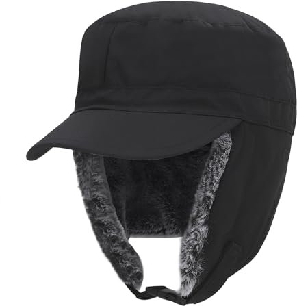 RUIXIA Männer Damen Russische Mütze Winter Hats Faux Kaninchenfell Cap Lei Feng Hut Thermomütze mit Ohrenklappen & Mundabdeckung Warme Mode Pilotenmütze Fliegermütze