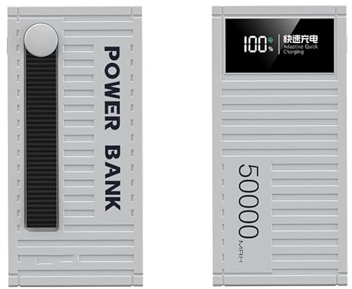 Power Bank/66 W ultrasnabb laddning 100 000 mAh digital display behållare powerbank 1 W20 000 stor kapacitet utomhus mobil strömförsörjning (50 000 mAh/vit)